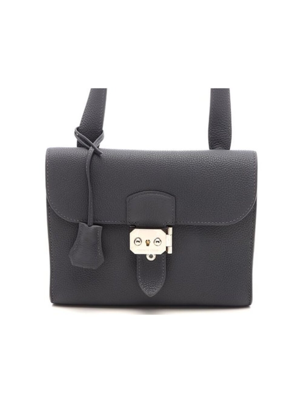 Hermes Sac a Depeches 21 Ardoise Silver Shoulder Bag Togo